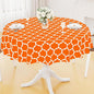 Smiry Round Plastic Table Cloth, Waterproof Vinyl Tablecloth with Flannel Backing for Round Tables, Wipeable & Spillproof for Dining, Camping, Indoor and Outdoor (60" Round, Bright Orange)