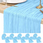 Pesonlook Cheesecloth Table Runner Light Blue, 10 Pack 17.7x108 inch, Long | by Pesonlook