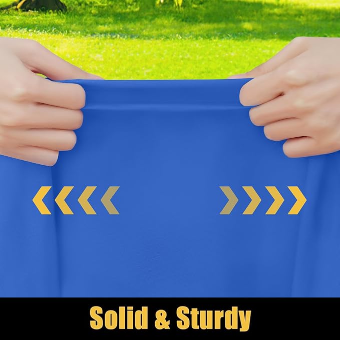 Smiry Rectangle Picnic Table Cloth, Waterproof Elastic Fitted Tablecloths for 6 Foot Tables, Washable Polyester Table Cover for Camping, Indoor and Outdoor (Blue, 36"x72")