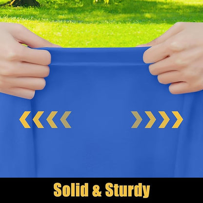 Smiry Rectangle Picnic Table Cloth, Waterproof Elastic Fitted Tablecloths for 5 Foot Tables, Washable Polyester Table Cover for Camping, Indoor and Outdoor (Blue, 30"x60")