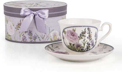 STP GOODS Bone China Tea/Coffee Cup and Saucer in Gift Box Fine Bone China by STP-Goods