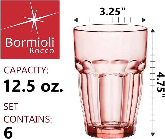 Bormioli Rocco Rock Bar 12.5 oz. Long Drink Stackable Tempered Beverage Glasses - Image 2