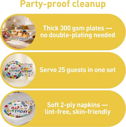 100 Pcs Disposable Birthday Party Tableware Set - Image 7