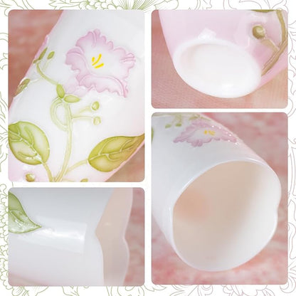 KAMMAK Ceramic Tea Cups Set of 2, 2.1 oz, Vintage Small Teacups, 709N | Hand - Image 6