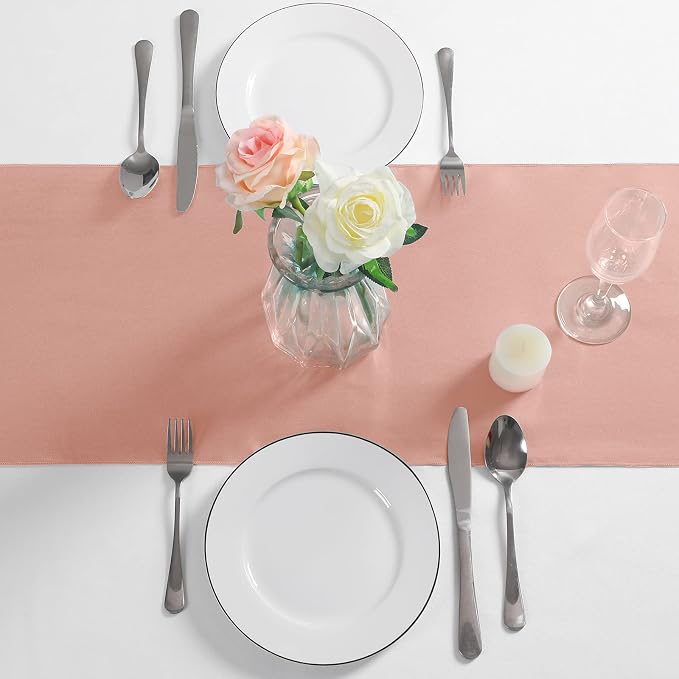 Manyshofu Rose Gold Satin Table Runner 12x72 - Image 3