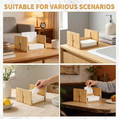 Bamboo Napkin Holder for Table, Square Napkin Holder - Image 6