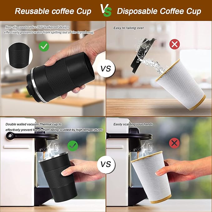 Insulated Travel Coffee Mug, Stainless Steel Coffee Cup - Image 5
