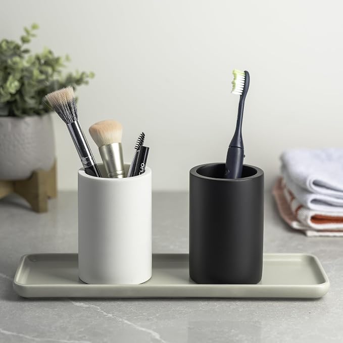 Matte Black Resin Bathroom Tumbler Cup - Image 7
