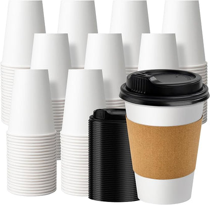 RACETOP 12 oz Disposable Paper Coffee Cups by RACETOP