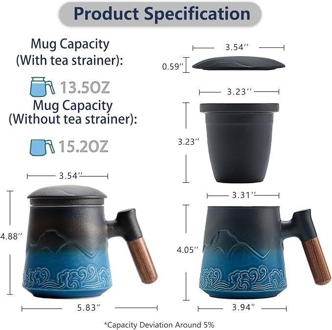 ZENS Tea Cup with Infuser and Lid - Image 4