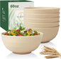 6-piece Unbreakable Cereal Bowls Set, 60oz Wheat Straw Bowls Alternative by WROVA
