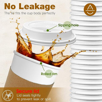 Ginkgo 100 Pack 16 oz Disposable Coffee Cups - Image 3