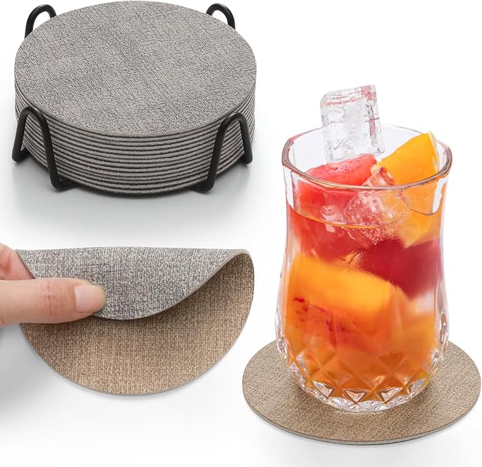 Faux Leather Drink Coasters by Chitomars