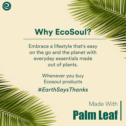 ECO SOUL Palm Leaf Disposable Bamboo Plates 10" Square Compostable & Biodegradable Party Plates for Christmas Dinner, Weddings, Parties & Events 100 Count