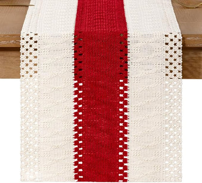 Boho Table Runner Summer Farmhouse Rustic Dining Dresser Scarf Home Decor | - Image 5