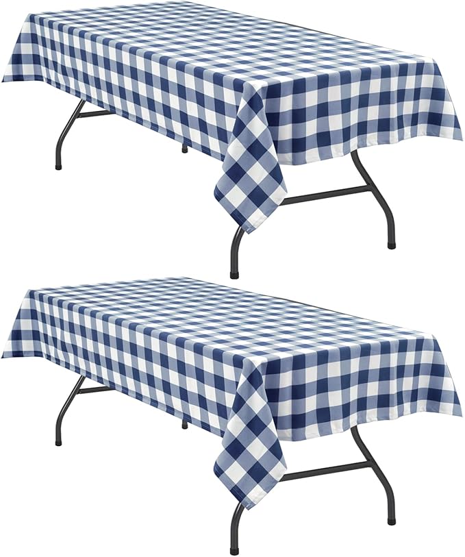 Checkered Tablecloth, 2 Pack, 54 x 80 inch, Stain and Wrinkle Resistant by Hiasan