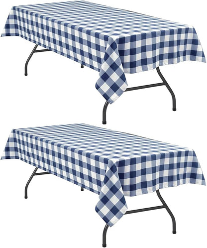 Checkered Tablecloth, 2 Pack, 54 x 80 inch, Stain and Wrinkle Resistant by Hiasan
