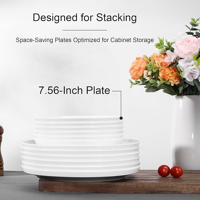 Webbylee Melamine Dessert Plates Set of 6-7.5" Serving Durable Dishes Perfect - Image 4