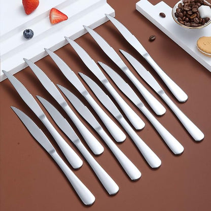 Steak Knife Set, Kyrtaon Serrated Knife, Stainless Steel Sharp Knives Set - Image 3