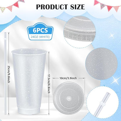 Uiifan 6 Pcs 24 oz Reusable Tumbler - Image 2