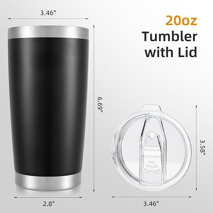 20oz Tumbler Bulk with Lid Stainless Steel Tumblers, 6 Pack | Leak Proof Lid - Image 5