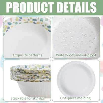 30 Pack Paper Bowls, 8 Oz Disposable Soup Bowl, Heavy Duty Printed Disposable - Image 4