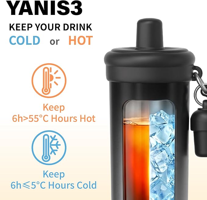 20 oz Thermo Cup with Straw, Thermal Insulated Car Cups with Hand Strap - Image 7