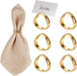 Gold Triangle Metal Napkin Rings Set of 6 by Getfitsoo
