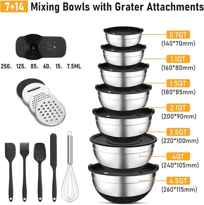 Unokit Mixing Bowls with Lids Set - Image 2