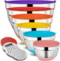 9 Pack Mixing Bowls with Airtight Lids Set, Stainless Steel Mixing Bowls with by Hybemmy