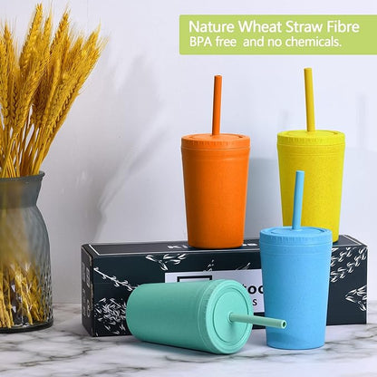 Homestockplus Reusable Wheat Straw Cups - Image 2