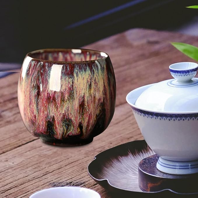2X Ceramic Mug Tea Set Cups Chinese Cup Coffee Cup Handmade Handleless Ceramics - Image 7