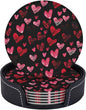 Watercolor Black Pink Red Heart Coasters by KiuLoam