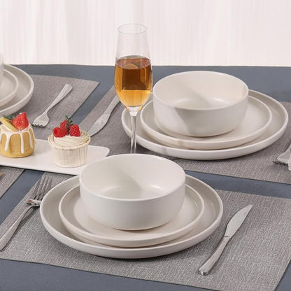 Ceramic Plates and Bowls Sets, Modern Design Dinner Plates, Stoneware Dishware - Image 3