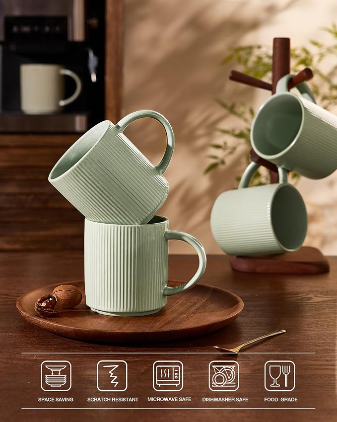 famiware Coffee Mug Set for 4, Star 16 oz Catering Mugs Cup Set - Image 7