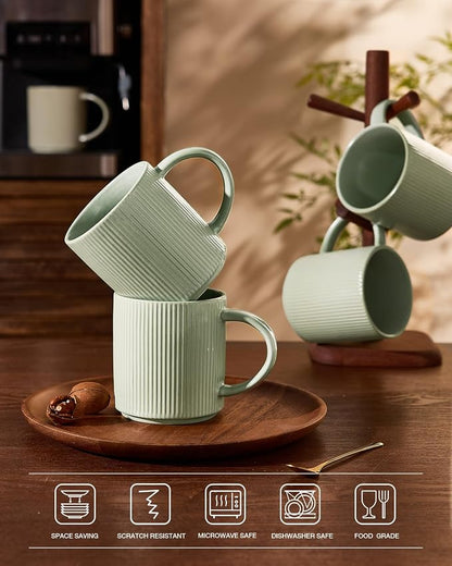 famiware Coffee Mug Set for 8, Star 16 oz Catering Mugs Cup Set - Image 4
