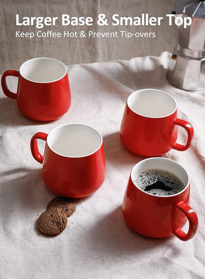 Teocera Ceramic Coffee Mug Set of 4-12 oz Coffee Mugs - Image 5