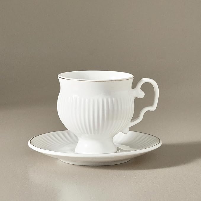 KARACA Malta 12-Piece Porcelain Espresso & Turkish Coffee Cup and Saucer Set - Image 2