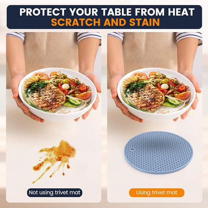 Silicone Trivet Mats 4 Heat Resistant Pot Holders Multipurpose Non-Slip Hot Pads - Image 5