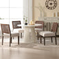 Farmhouse Dining Chairs Set of 4 Linen Fabric Upholstered Accent Side Chair, Mid Century Modern Kitchen & Dining Room Chairs with Woven Rope Back for Home, Living Room, Bedroom - Beige