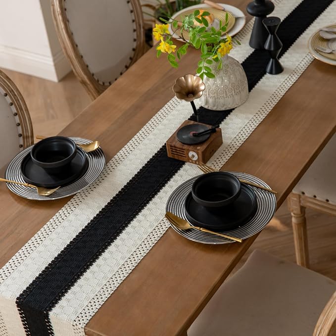 EMMTEEY Boho Table Runner with Tassels 36 Inches Long, Scratch & Heat Resistant - Image 7