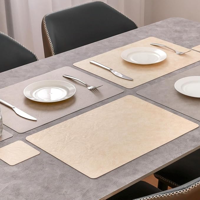 Vinyl Placemats Set of 4, Dual Sided Place Mats - Image 3