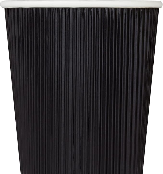 Karat 16oz Ripple Insulated Coffee Hot Cups Black Double Poly Lined Paper Hot - Image 3