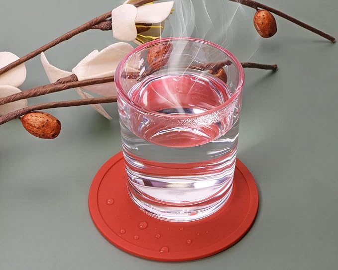 ONLYKXY 3 Pieces 3.93 Inch Silicone Coasters, Round Coasters - Image 3
