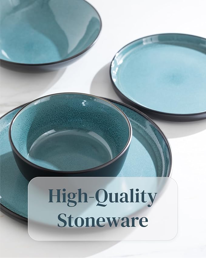 Stoneware Cereal Bowls Set of 4, 27 oz Scratch Resistant Ceramic Soup Bowl | - Image 6