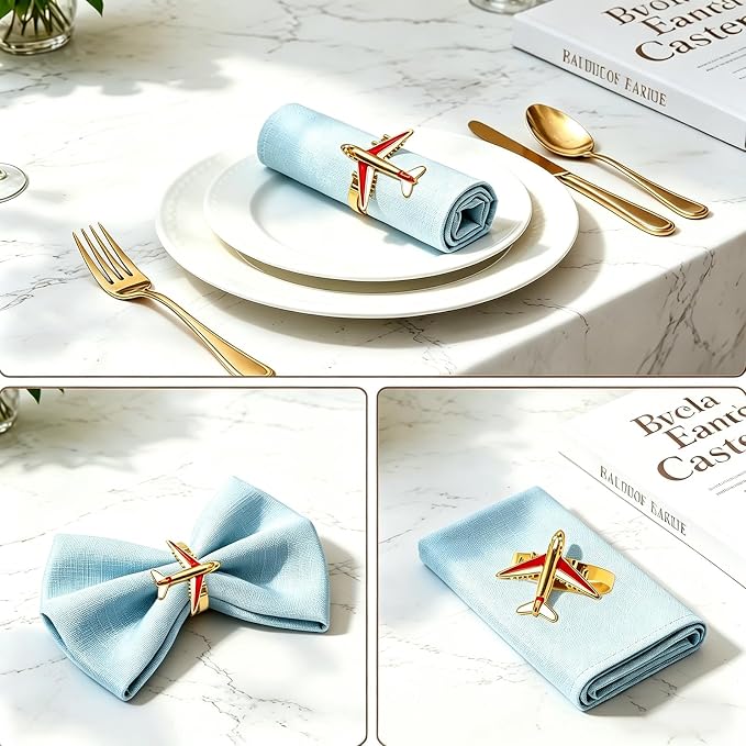 Airplane Napkin Rings Set of 12 - Image 4