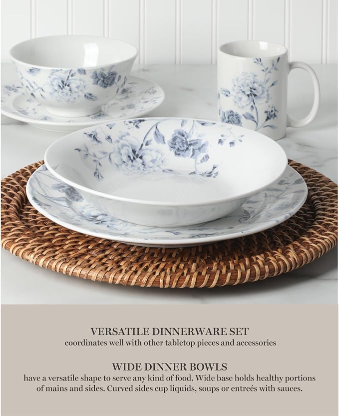 Martha Stewart Empress Bouquet 30 Piece Decorated Porcelain Chip and Scratch - Image 7