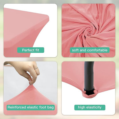 6Pack 6FT Table Cloth for Rectangular Fitted Events Stretch Pink Table Covers Washable Spandex Tablecloth Protector for Party, Wedding, Cocktail, Banquet, Festival