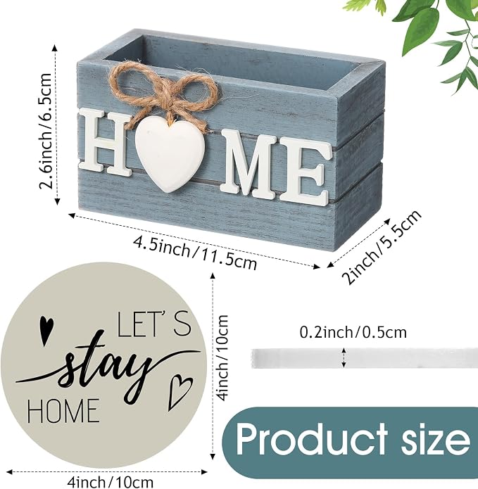 Queekay Coasters Set of 6 House Warming Gifts New Home Wooden Farmhouse Drink - Image 2