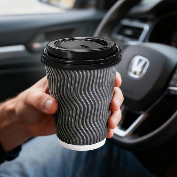 BYSNOW 100 Pack 10 oz Paper Coffee Cups - Image 5